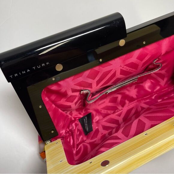 Trina Turk Azulejo Sunset Leather Clutch - Picture 8 of 13